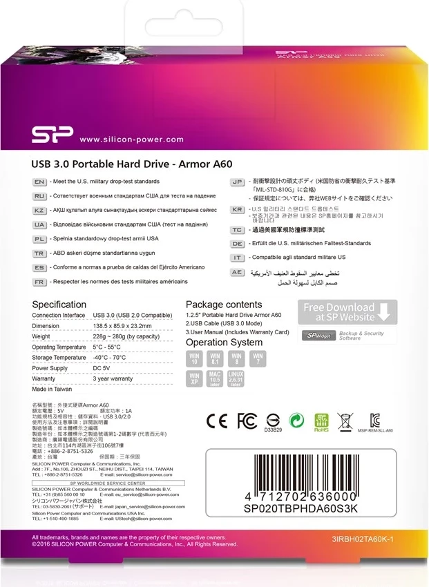 Disk HDD Silicon Power Armor A60, 2TB, i zi