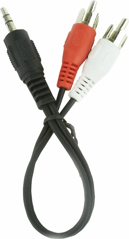 Kabllo audio Gembird CCA-458/0.2, 3.5 mm në RCA, 20 cm, e zezë