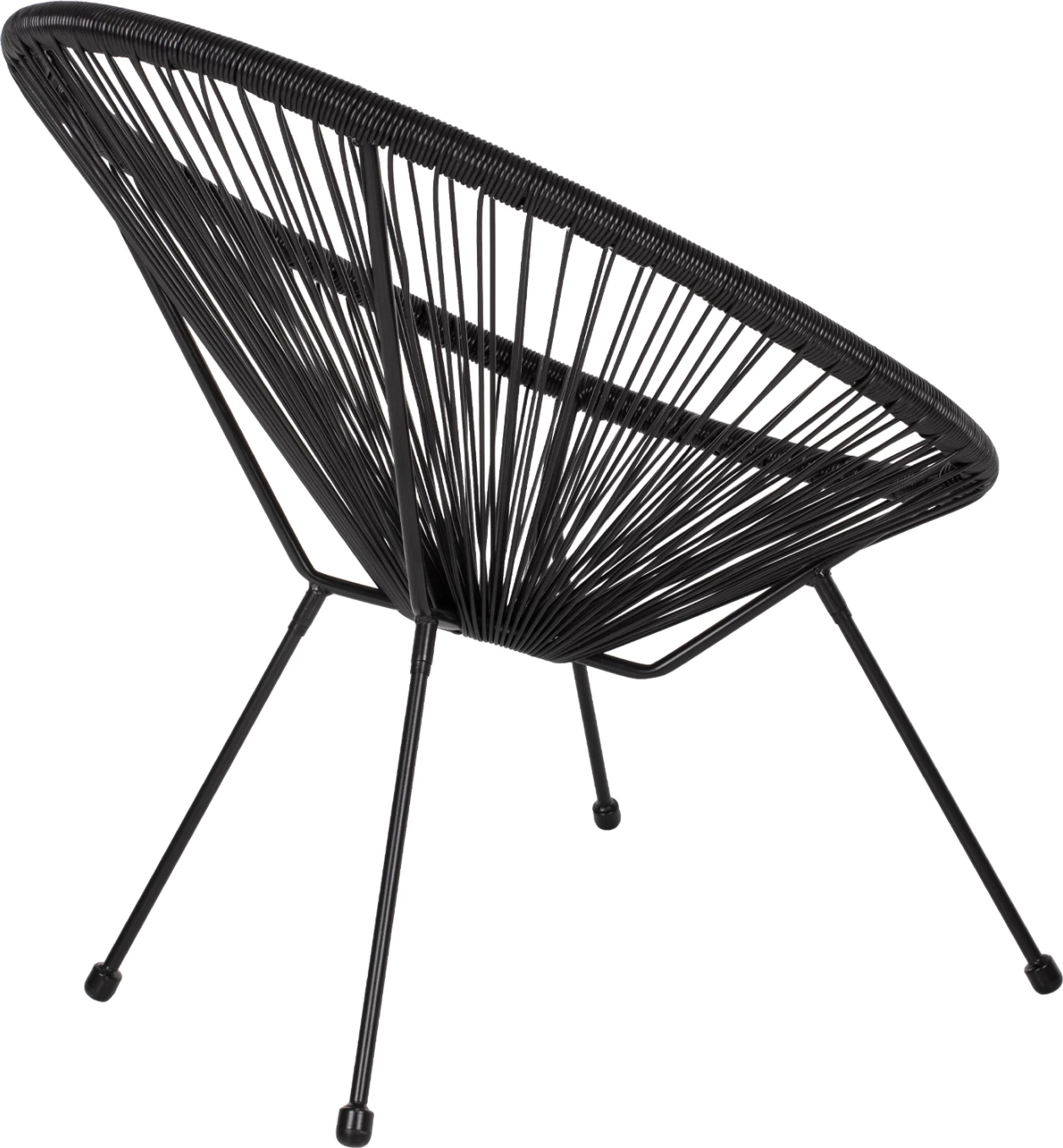 Karrige ACAPULCO lloj foleje, metal i zi dhe ratan i zi, FH5872.01, 70x73x79 cm