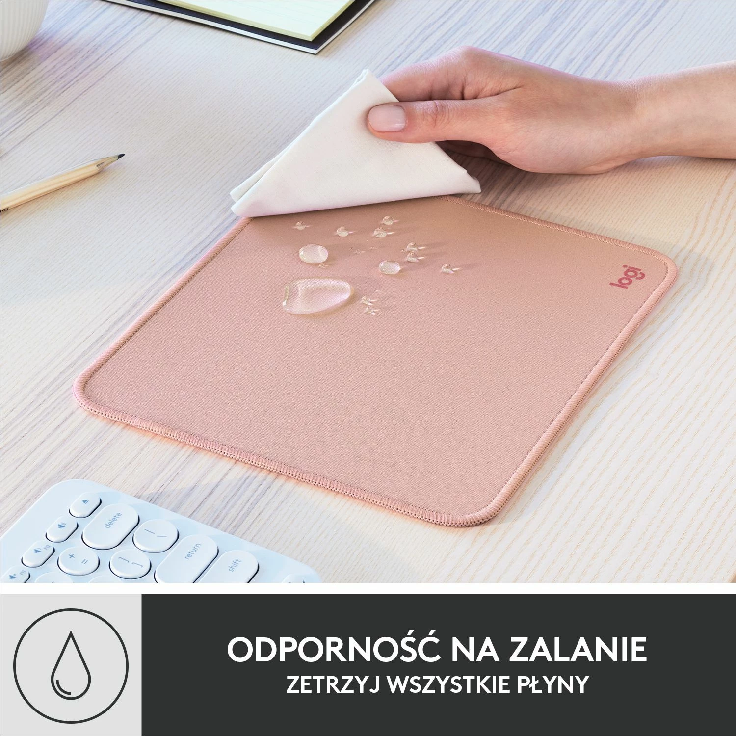 Mauspad Logitech Studio Series 956-000050 23x20cm 3mm Darker Rose