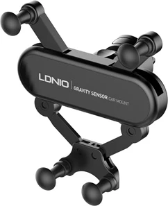 Mbajtëse telefoni LDNIO MG03 gravity për grilë ventilimi, 360°, ABS, e zezë
