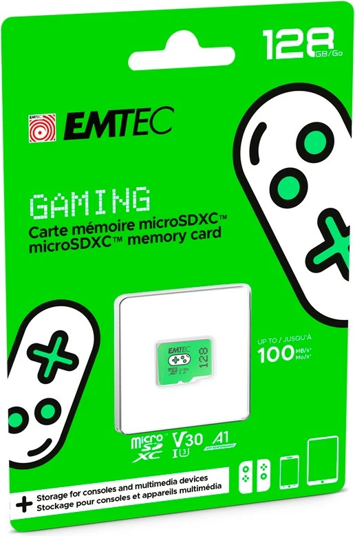 MicroSDXC EMTEC ECMSDM128GXCU3G 128GB UHS-I Class 3 V30, e gjelbër