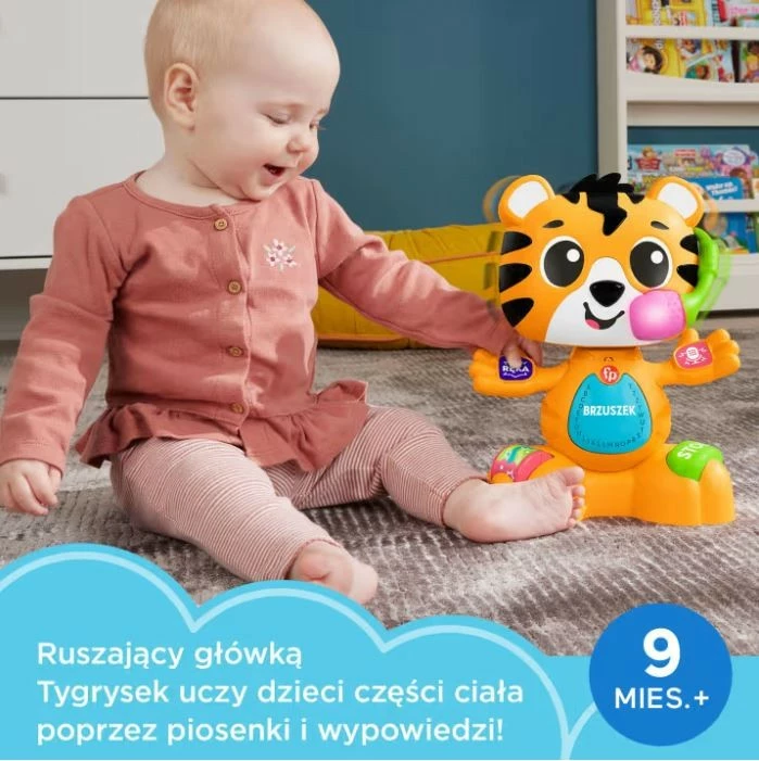 Lodër edukative Fisher Price Link Squad Tiger Cub Dance and Learning, plastikë, portokalli/zezë