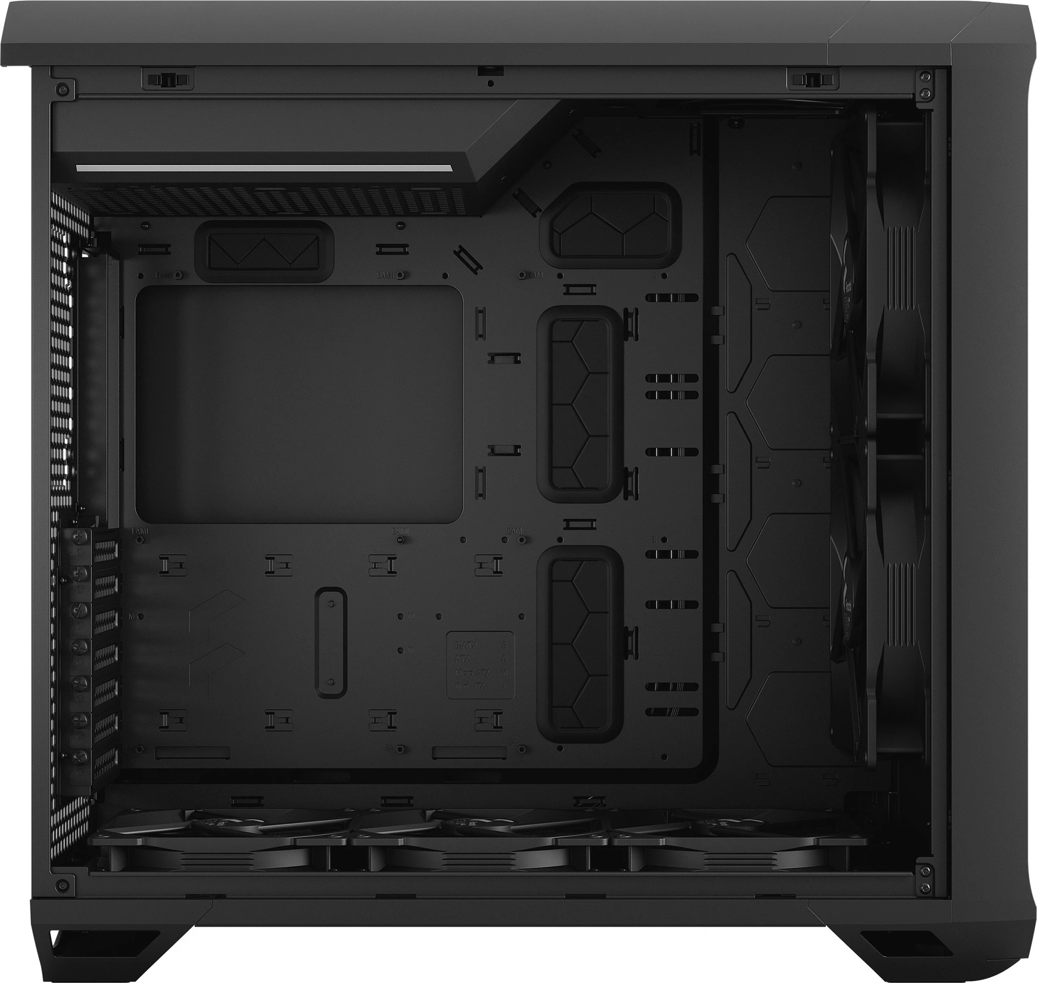 Kasë Fractal Design Torrent, Tower, PC, ATX, EATX, ITX, micro ATX, SSI CEB, Steel, Gaming, e zezë