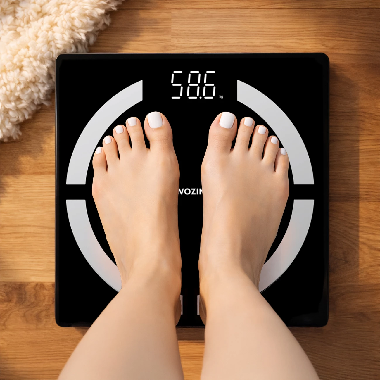 Peshore banjoje smart Bluetooth, Wozinsky WIWL-30, analiza trupore 12 parametra, deri 180 kg, ekran LED, e zezë