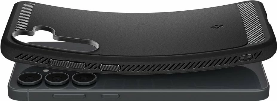 Mbështjellës Spigen Rugged Armor për Samsung Galaxy S25 FE, TPU, karikim pa tela, Matte Black, 1 copë