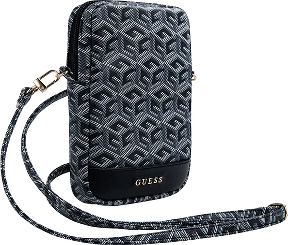 Çantë për celular Guess Zip GCube Bottom Stripe, e zezë
