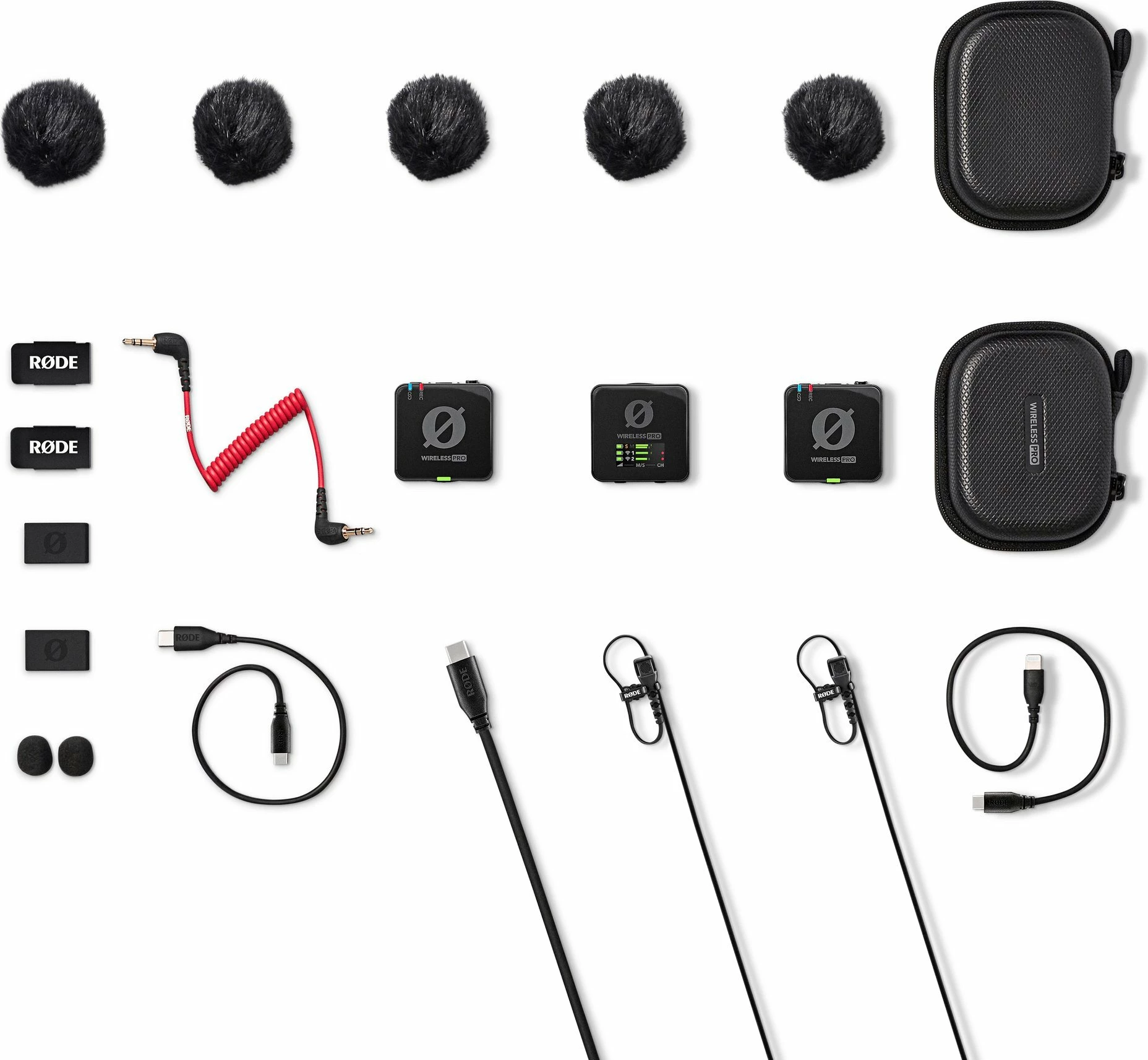 Mikrofon pa tela Rode Wireless PRO WIPRO, set 2x transmiter + 1x marrës, i zi