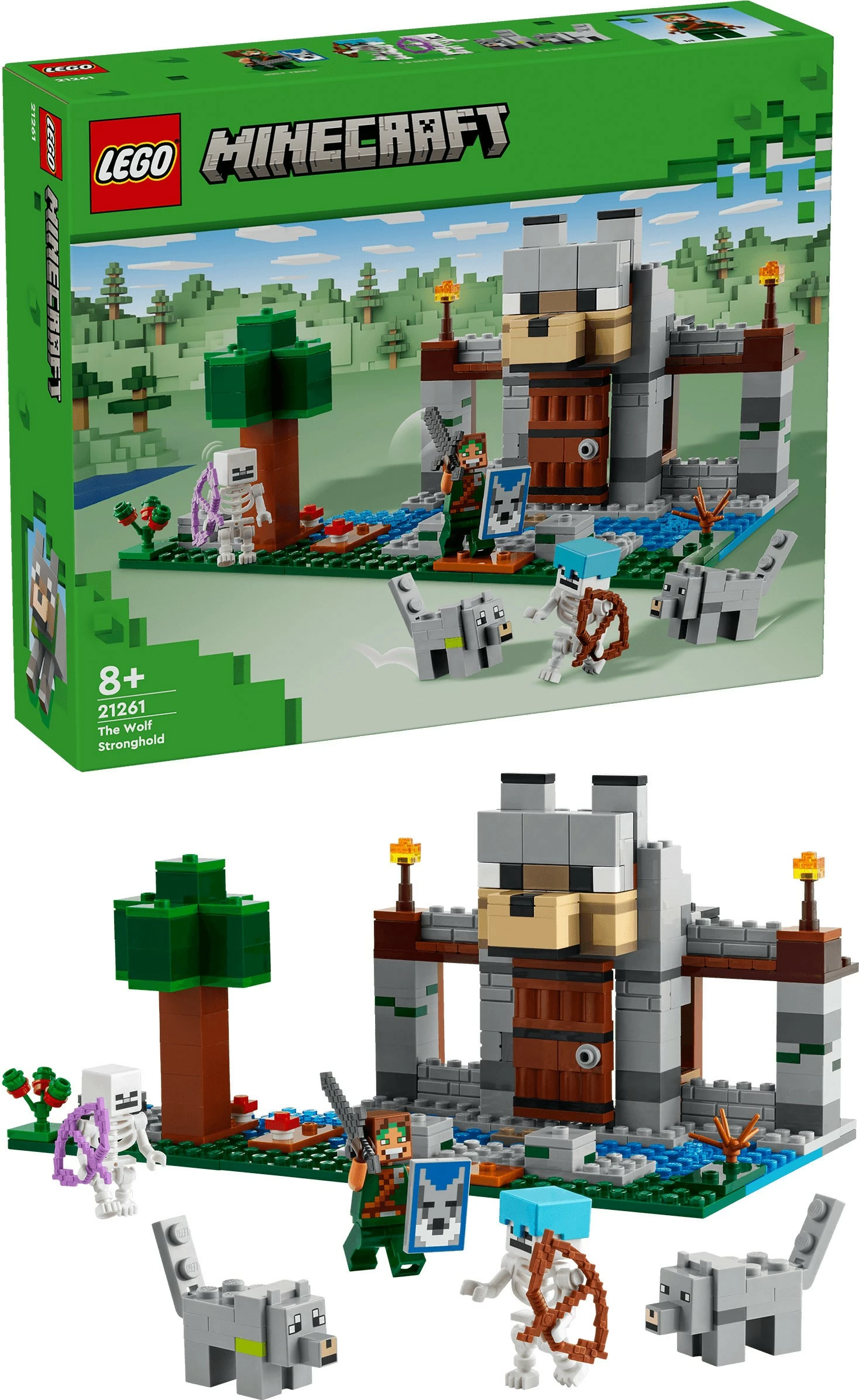Set ndërtimi LEGO Minecraft 21261 Die Wolfsfestung, shumëngjyrësh