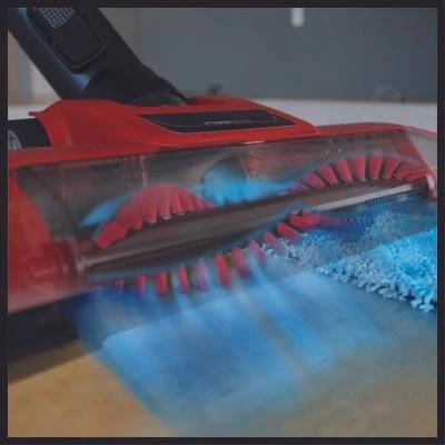 Fshesë me korrent 2-në-1 Einhell TE-SV 18 Li-Solo, pa qese, me bateri, e zezë/e kuqe