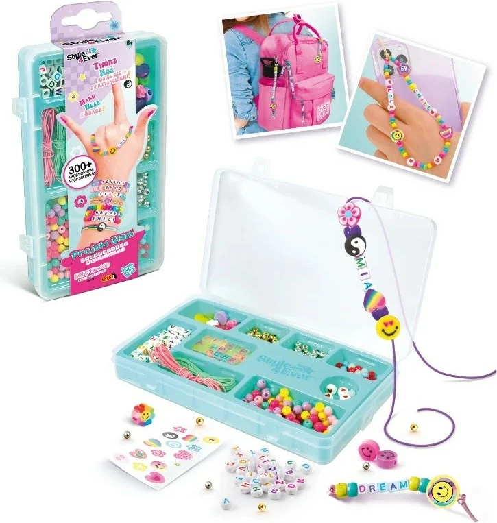 Set kreativ byzylykë miqësie, Epee Project Glam EP60469, 300+ aksesorë, për vajza 6+, shumëngjyrësh