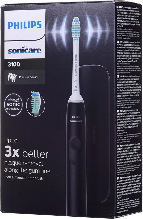 Furçë dhëmbësh elektrike Philips 3100, Sonic, HX3673/14, E zezë