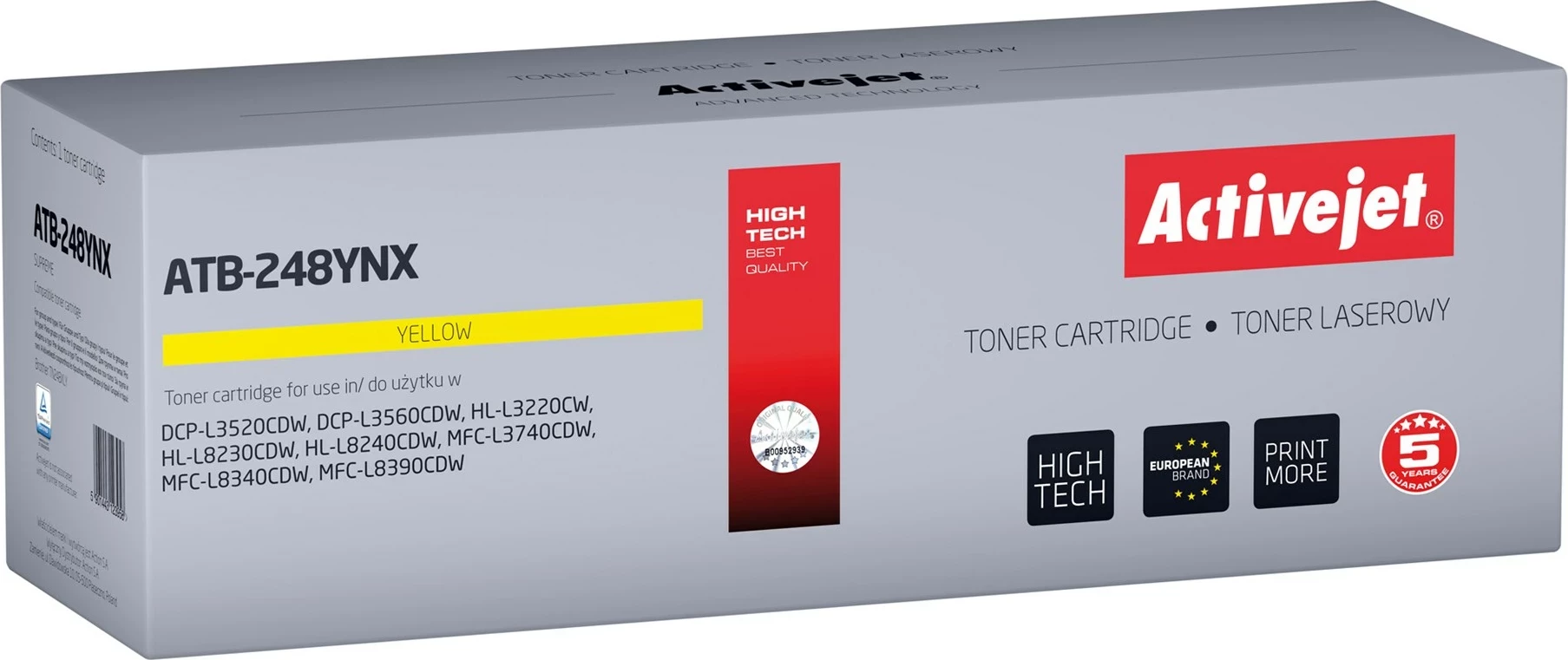 Toner Activejet ATB-248YNX për printera Brother, 2300 faqe, Verdhë