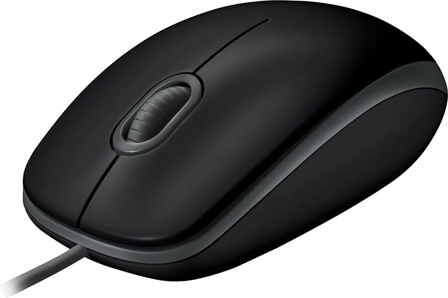Maus Logitech B110 Silent USB me kabllo 1.8 m, i zi