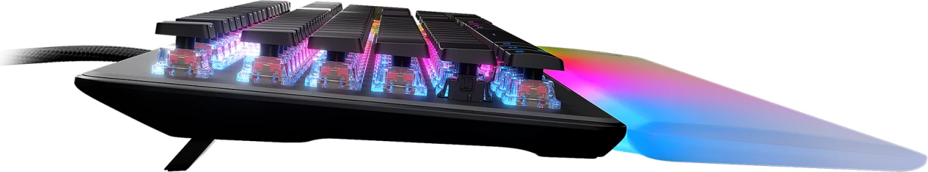 Tastierë mekanike gaming Turtle Beach Vulcan II Max, TITAN II Optical Red, full size, RGB, me mbështetëse dore, e zezë