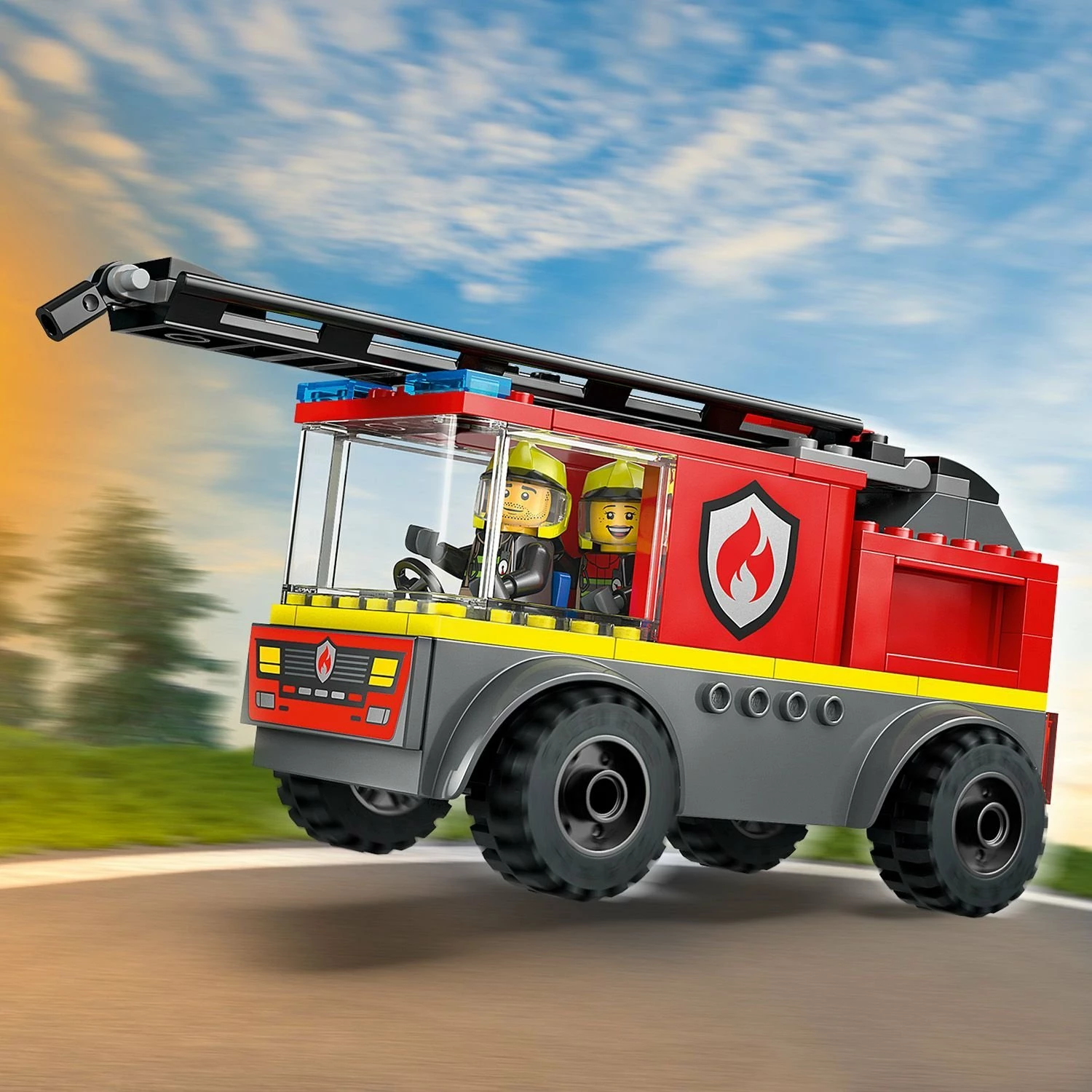 Set LEGO City Fire Truck with Ladder 60463, 82 copë, e kuqe