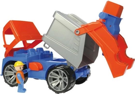 Kamion mbeturinash lodër Lena 04406, plastikë, 29 cm, blu/gri/kuqe