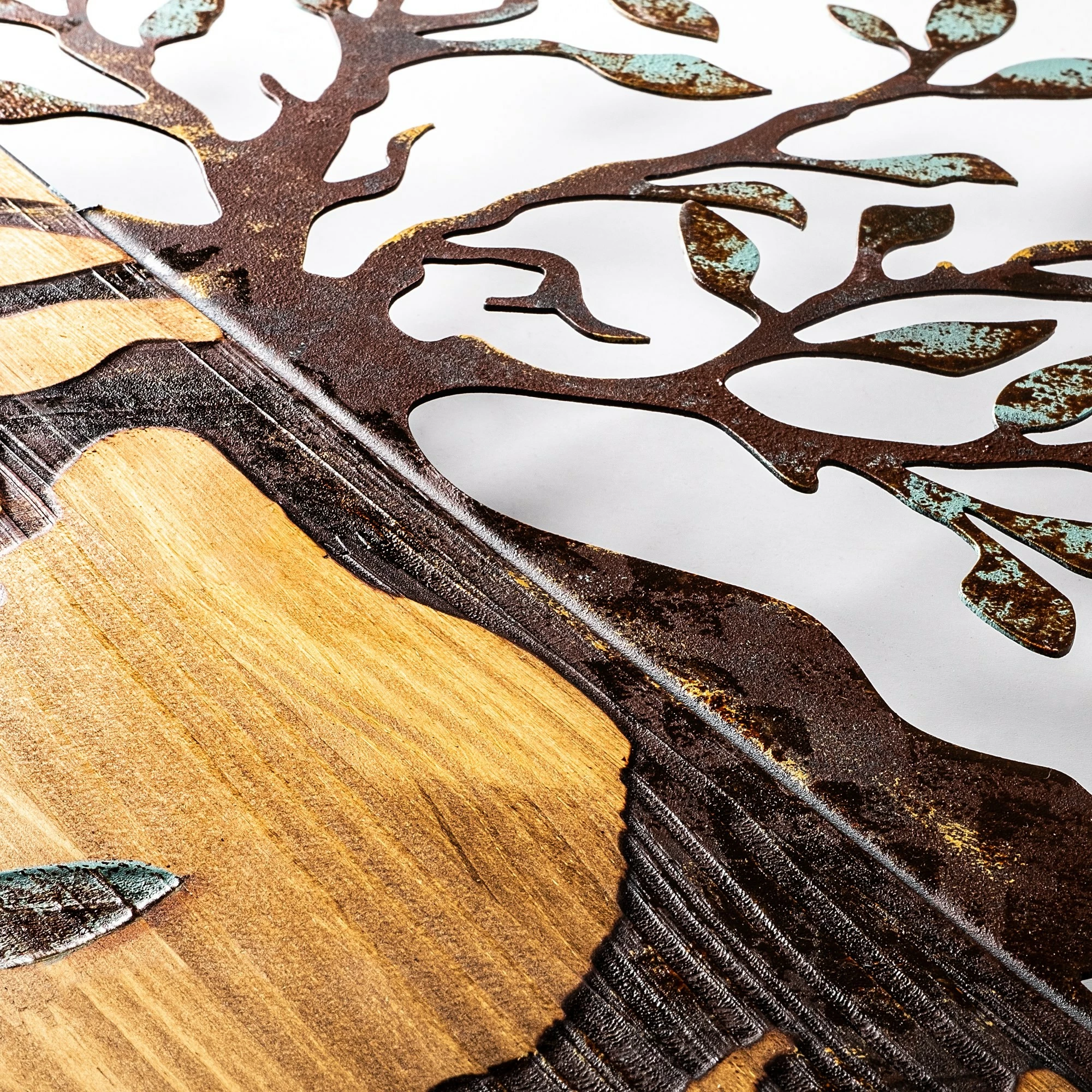 Aksesor dekorativ muri prej druri, Wallity Agac 5, ngjyrë arre, 58x58cm