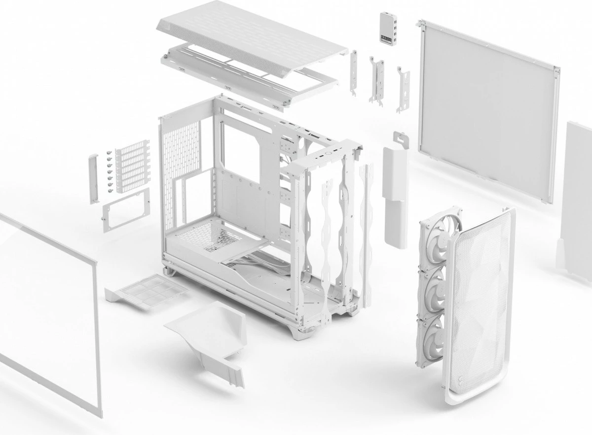 Kasë Fractal Design Meshify 3 XL Ambience Pro RGB, Tower, ATX/E-ATX, xham i temperuar, e bardhë