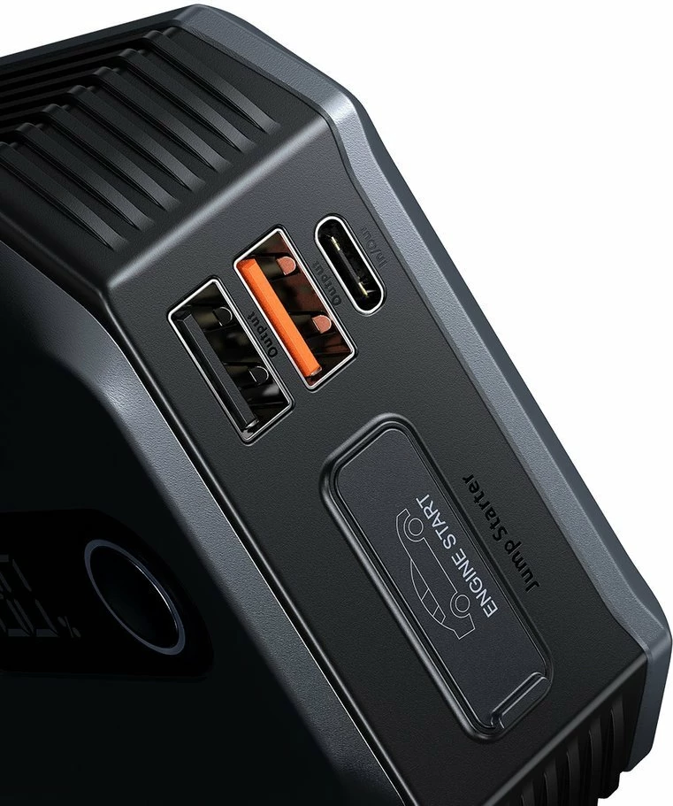 Jump starter Baseus CGNL020001, powerbank 20000mAh, 12V, 2000A, me kabllo krokodili, e zezë