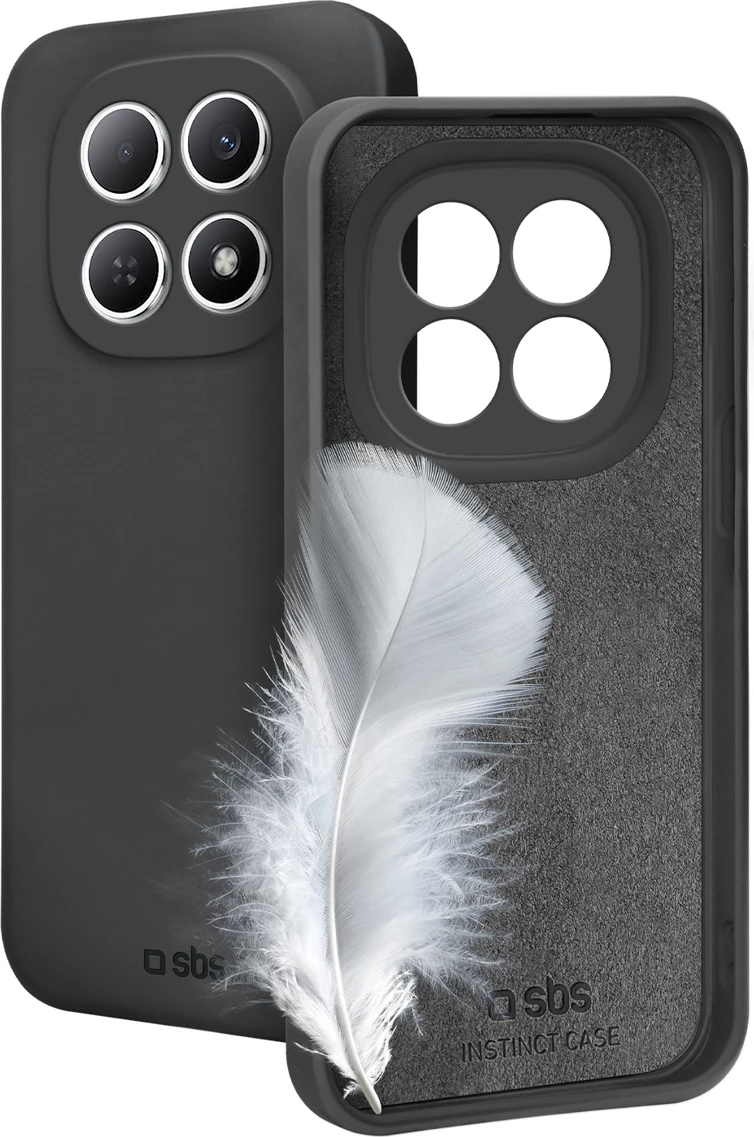 Mbështjellës SBS Instinct për Xiaomi Redmi Note 15, TPU me mikrofibër, i zi