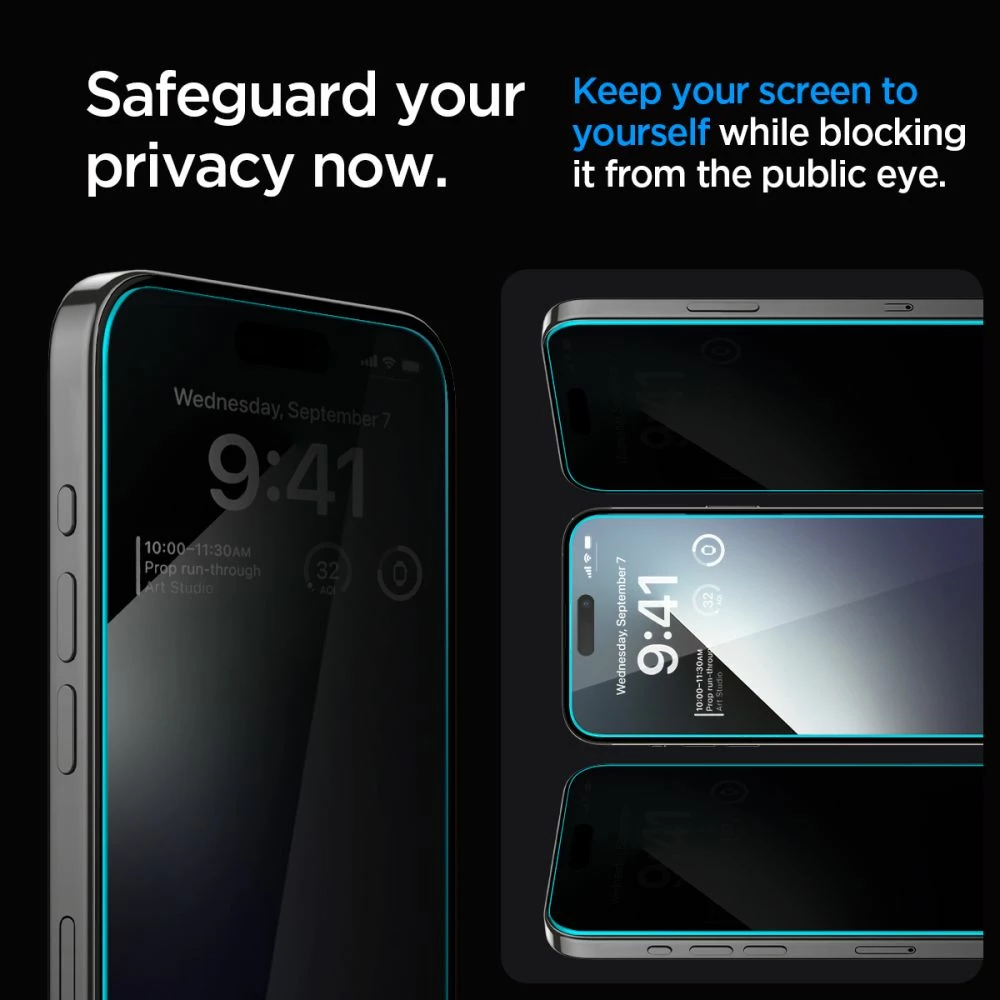 Xham mbrojtës Spigen Glas.tR EZ Fit Privacy për iPhone 15 Plus, Transparent