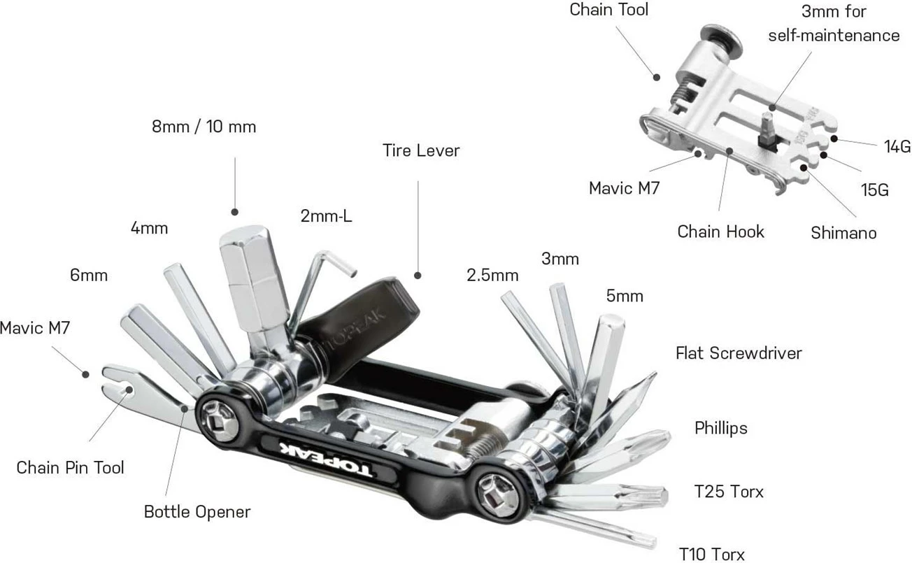 Çelës Topeak Mini 20 Pro, i zi