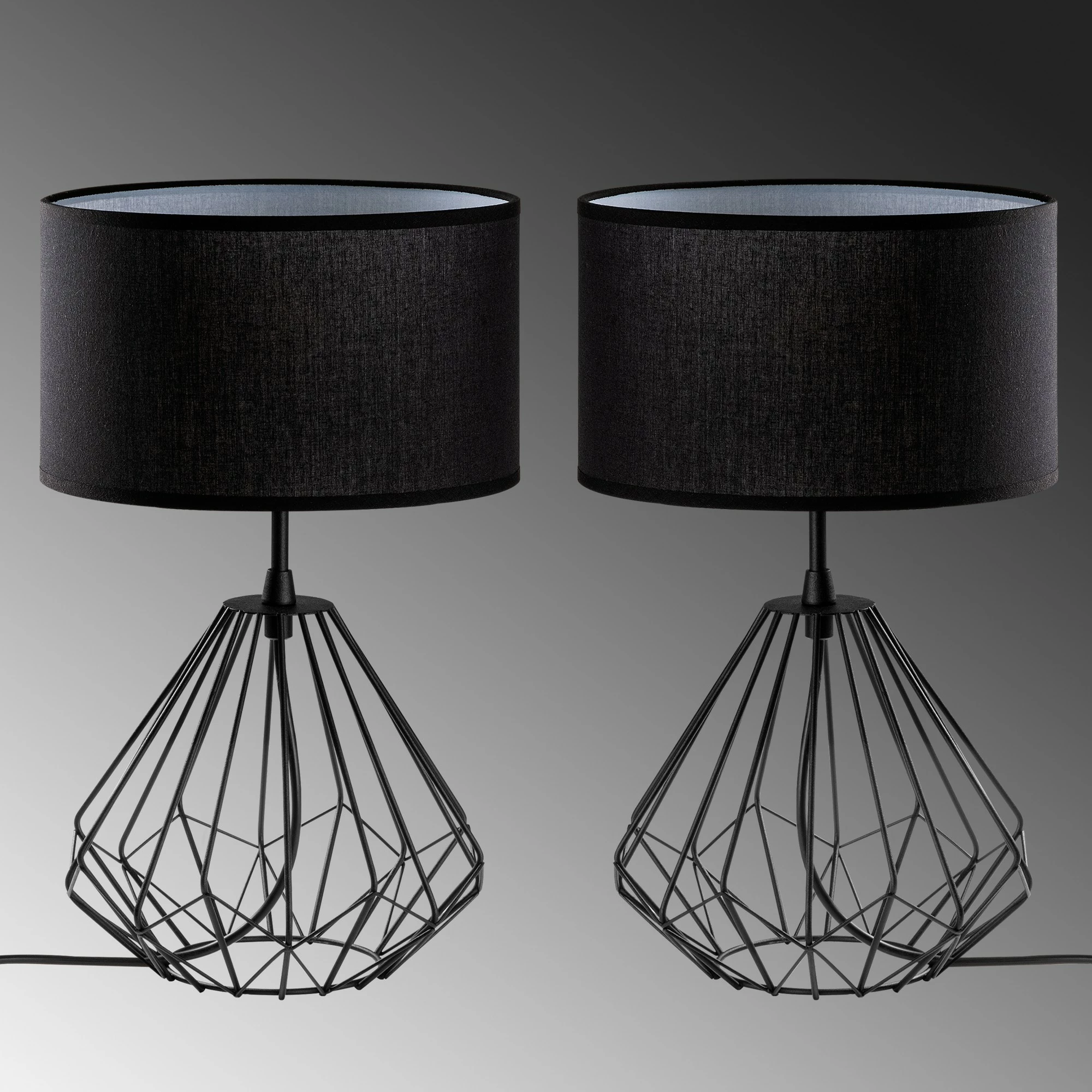 Set llambash tavoline, Opviq Diamond, S-705, 2 copë, ngjyrë e zezë