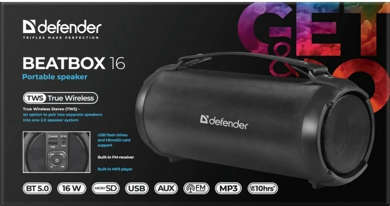 Altoparlant Bluetooth Defender Beatbox 16W, i zi