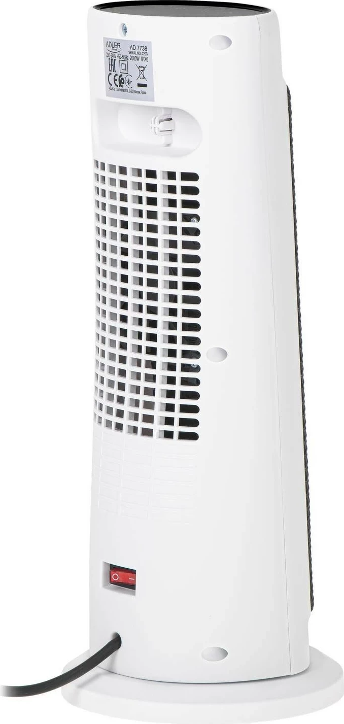 Ngrohës me ventilator Adler AD 7738, 2000W, plastikë, bardhë-zi