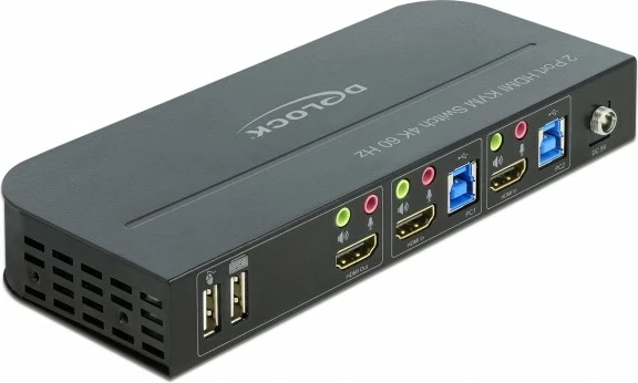 Switch KVM HDMI DeLOCK 4K 60Hz, 2 porta, USB 3.0, i zi
