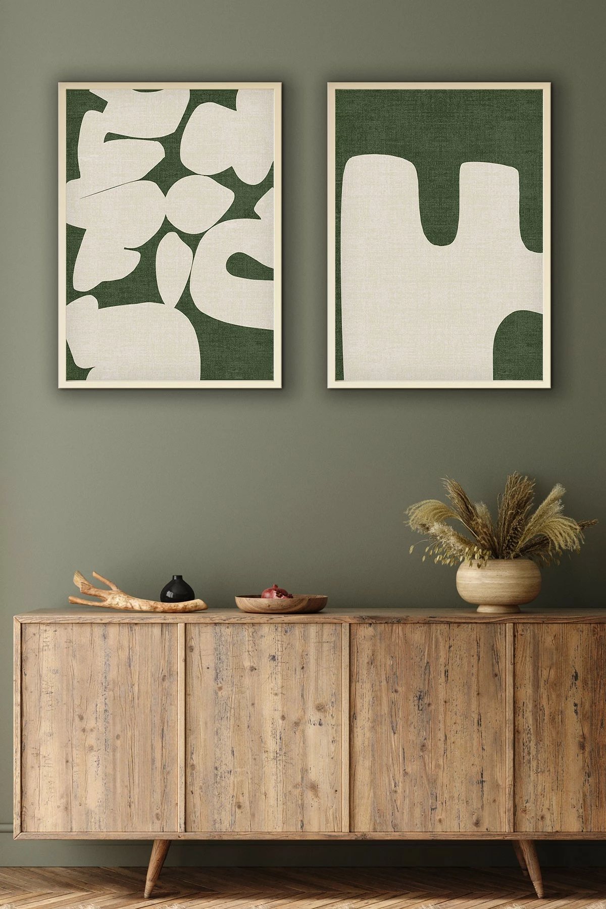 Piktura dekorative me kornizë, MDF, 2 copë, Wallity, Huhu202, 30x40cm