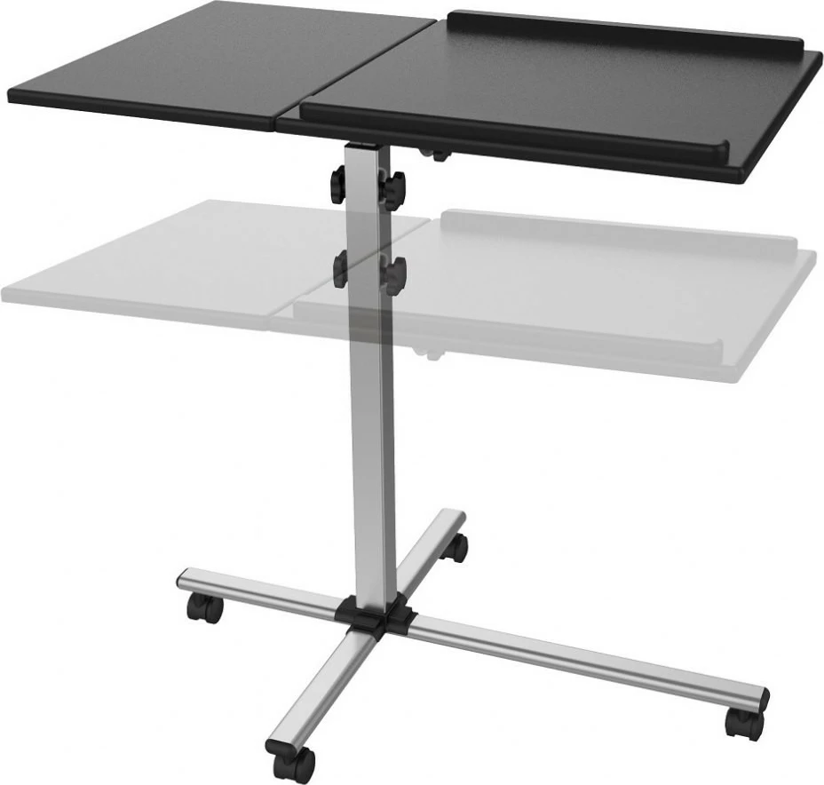 Tavolinë prezantimi mobile Techly 101485, për projektor/laptop, e zezë/argjendtë