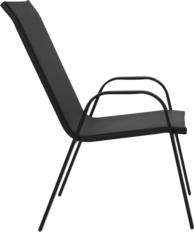 Tavolinë me karrige për terasë, ngjyrë e zezë, Φ60x70cm