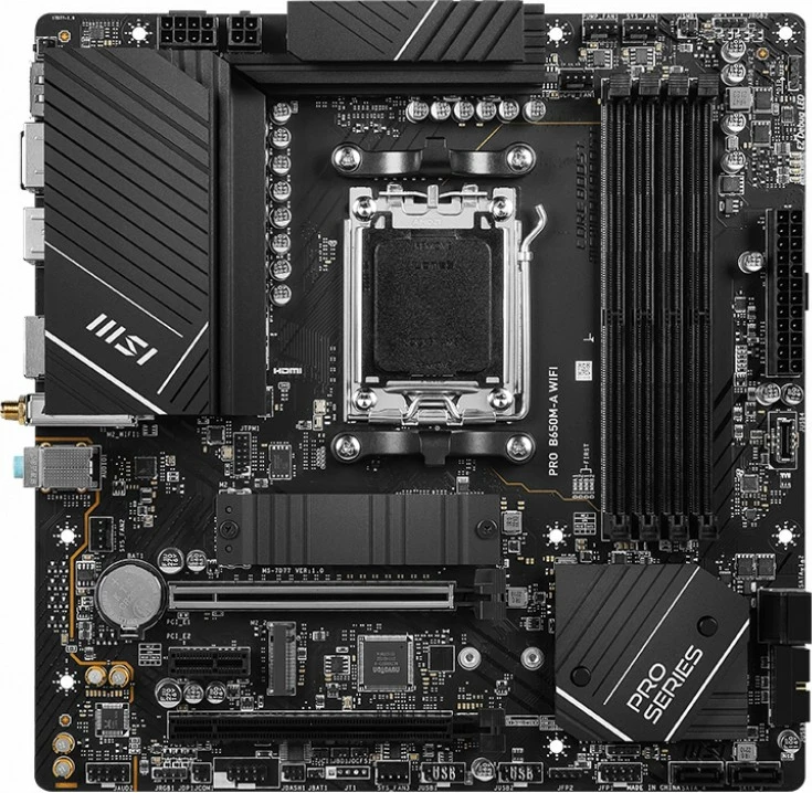 Pllakë amë MSI PRO B650M-A WIFI, AMD, Socket AM5, DDR5-SDRAM, 128 GB