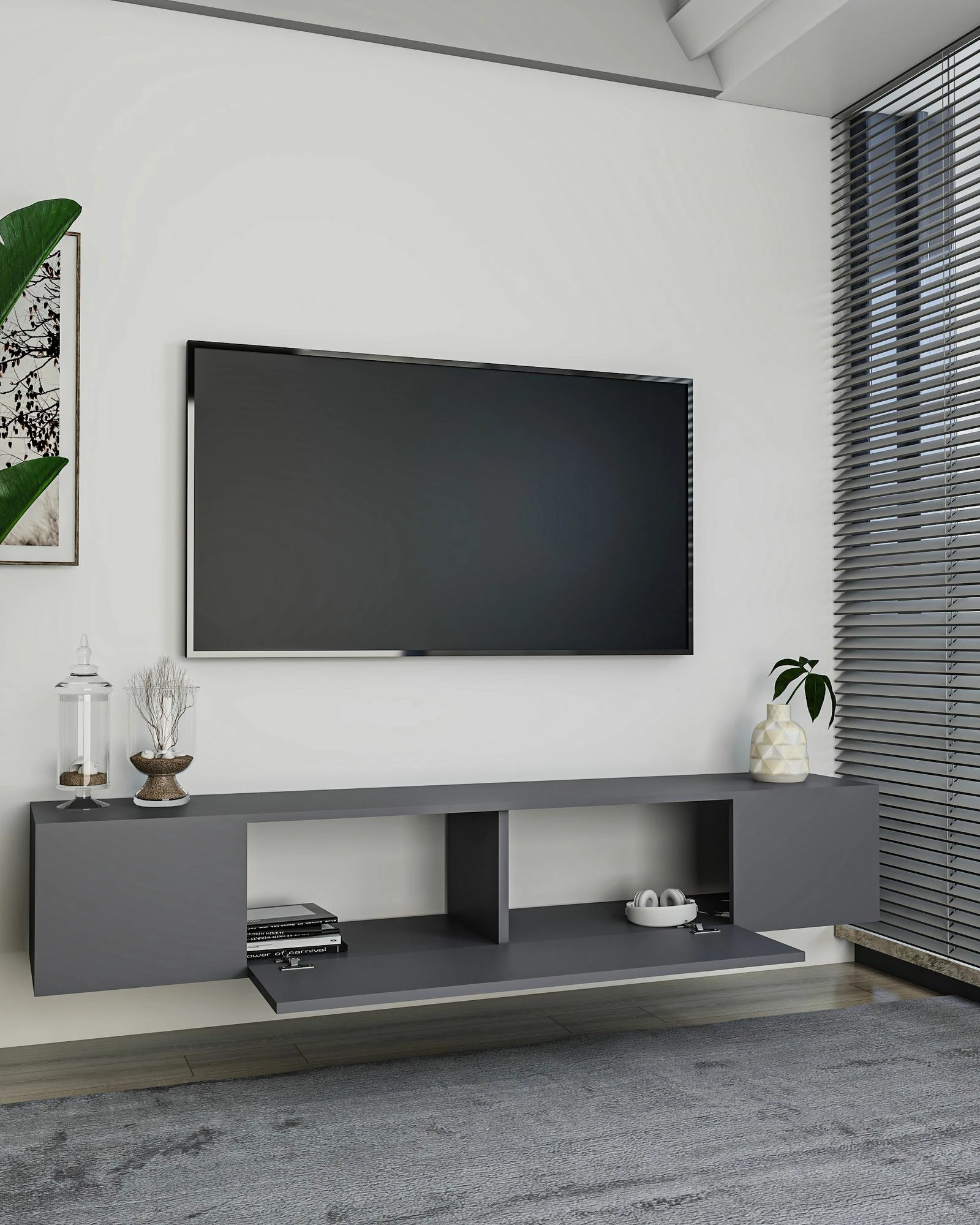 Komodë TV Skye Decor, anthracite, Kodaks L3
