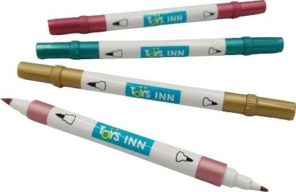 Set markerë akrilik metalik me dy maja Stnux STN9155, 12 copë