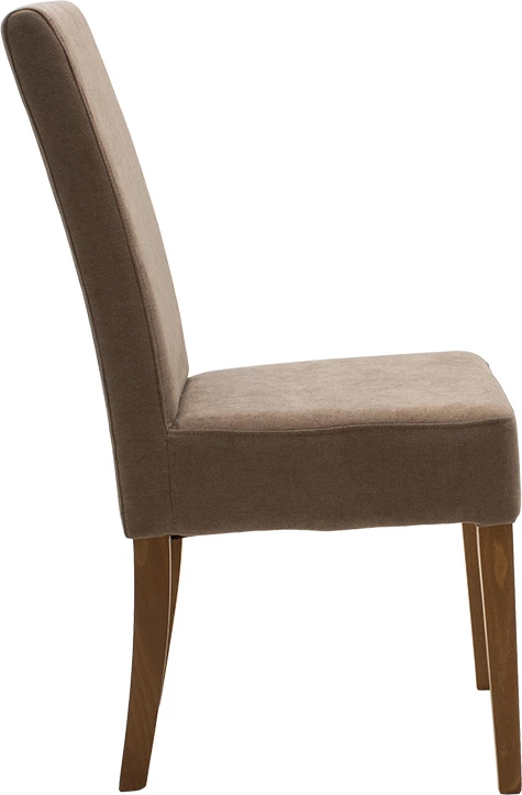 Karrige Ditta me pëlhurë ngjyrë kafe të çelët - këmbë druri arre, set prej 2 copash