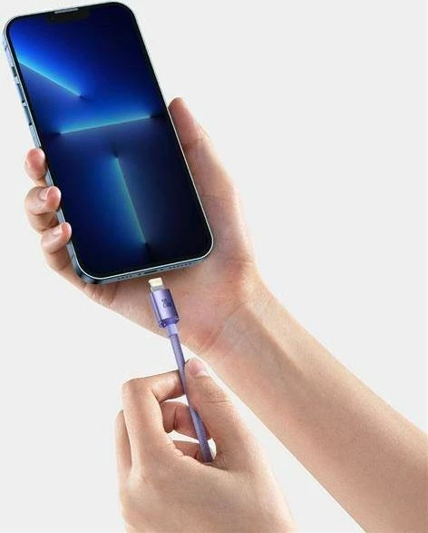 Kabllo USB-C në Lightning Baseus FD-2310 2 m 2.4A, vjollcë, 1 copë