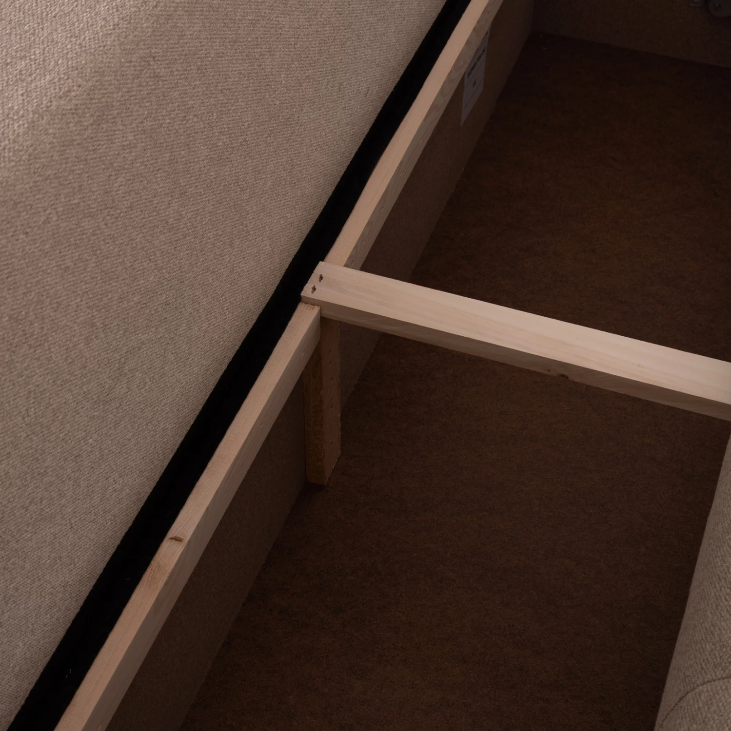 Kënd divan me hapësirë për depo, Trendston FH3302.03R, material bezhë, 298x177x95cm