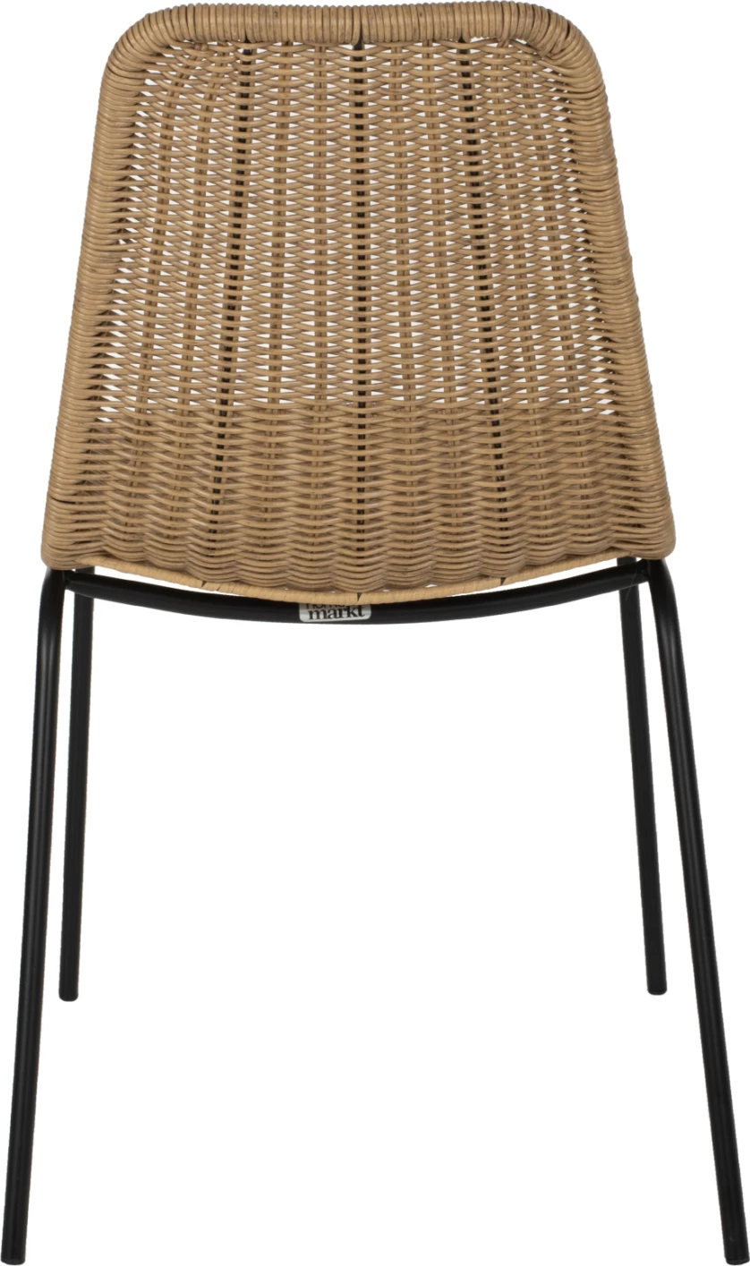 Karrige profesionale FH5867.01 metalike e zezë me rattan natyral 43.5x63x82Hcm
