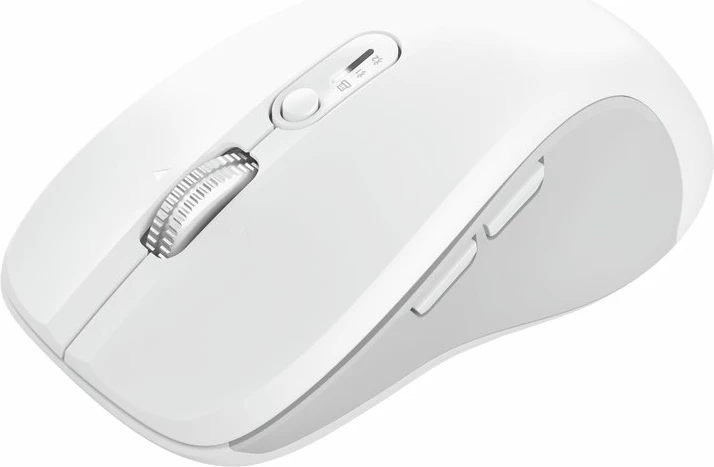 Maus Trust Ferro 25674, wireless, Bluetooth/USB, 3200 DPI, 9 butona, i bardhë