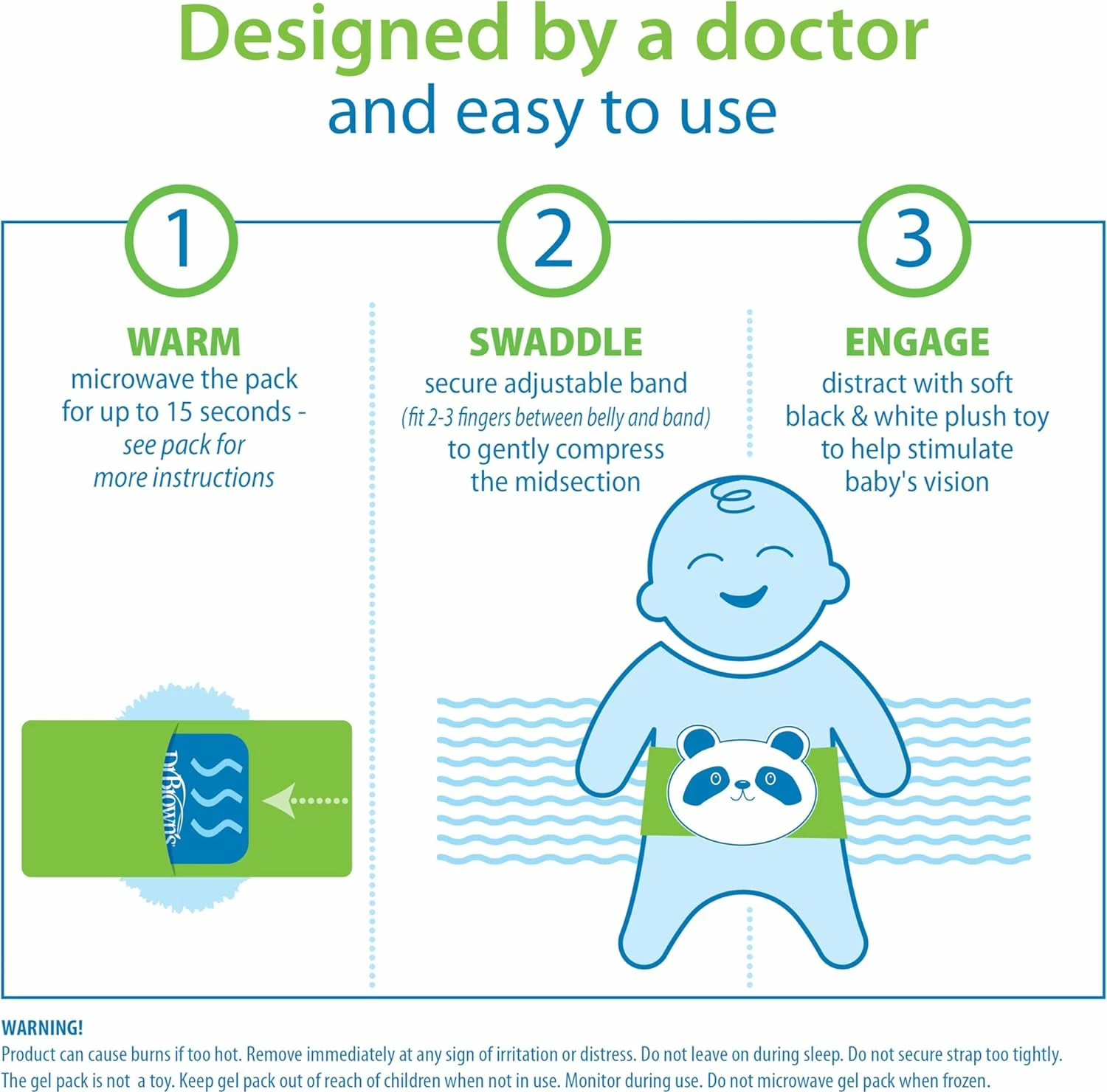 Mbështjellës ngrohës për lehtësimin e kolikës dhe gazrave, Dr. Brown’s, Panda 