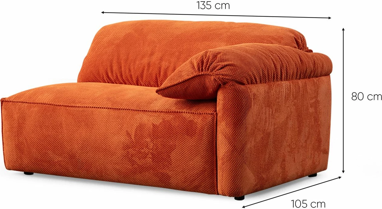 Divan treshe Flamingo Lounge, portokalli, Atelier del Sofa