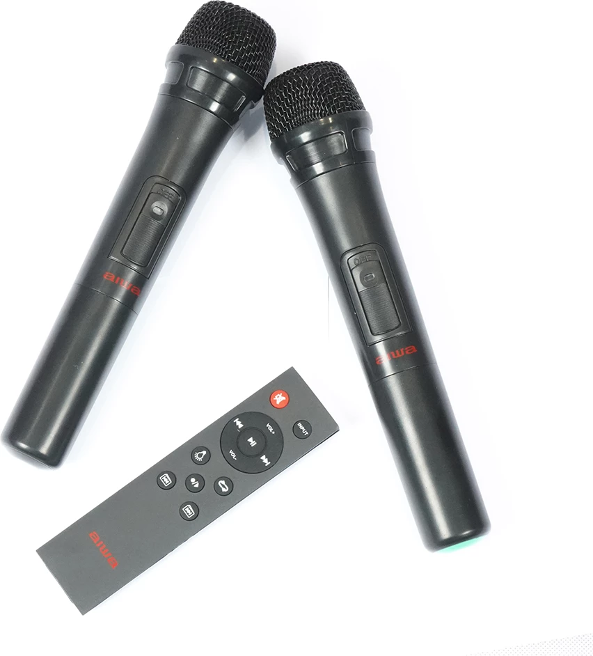 Altoparlant Bluetooth Aiwa KBTUS-900 100W RMS, LED blu, karaoke, set me 2 mikrofonë wireless, i zi