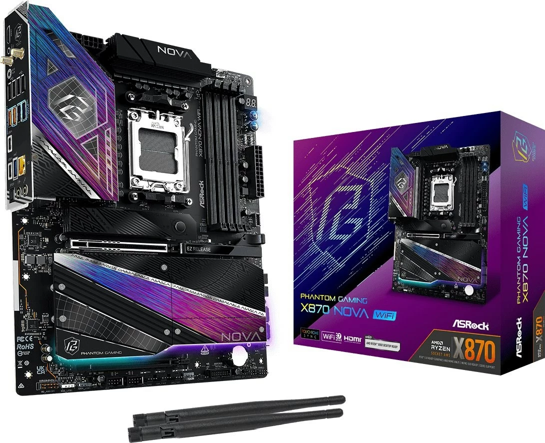 Pllakë amë Asrock X870 NOVA WIFI, ATX, për AMD, e zezë