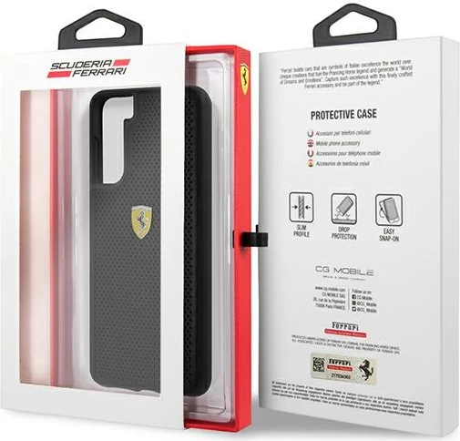 Mbështjellës Ferrari FESPEHCS21SBK S21 G991, për Samsung Galaxy S21, i zi