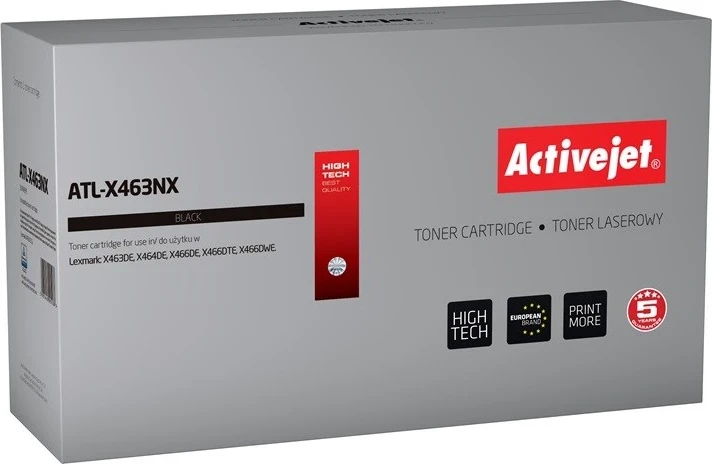 Toner zëvendësues Activejet ATL-X463NX për printer Lexmark, i zi