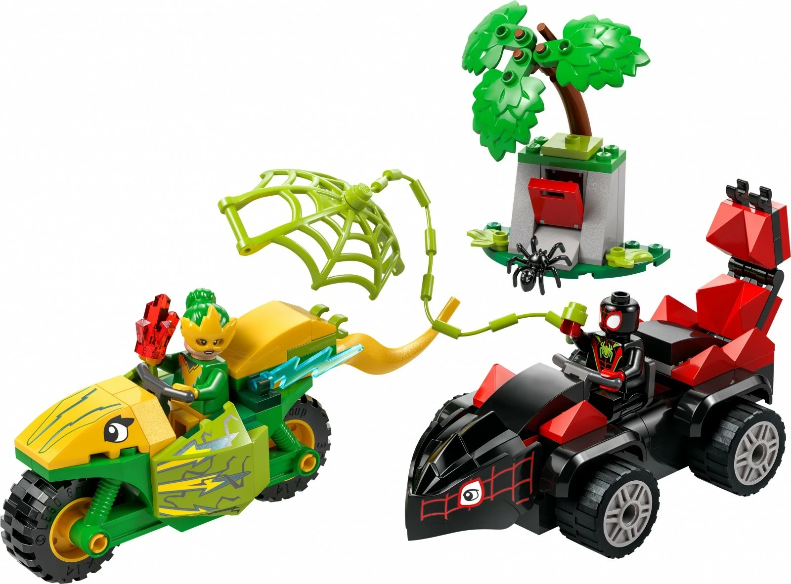 Set lodrash LEGO Marvel 11198 Chase After Electro in Dinosaur Vehicle, 124 pjesë