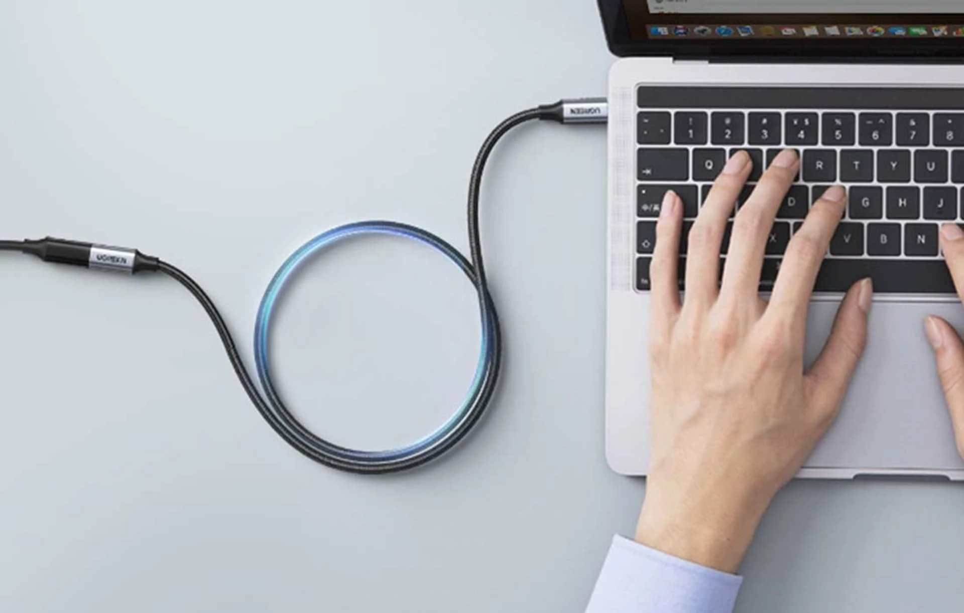 Kabllo zgjatues USB-C në USB-C Ugreen 80810B, 0.5 m, Thunderbolt 3, 10 Gbps, 100 W PD, zi